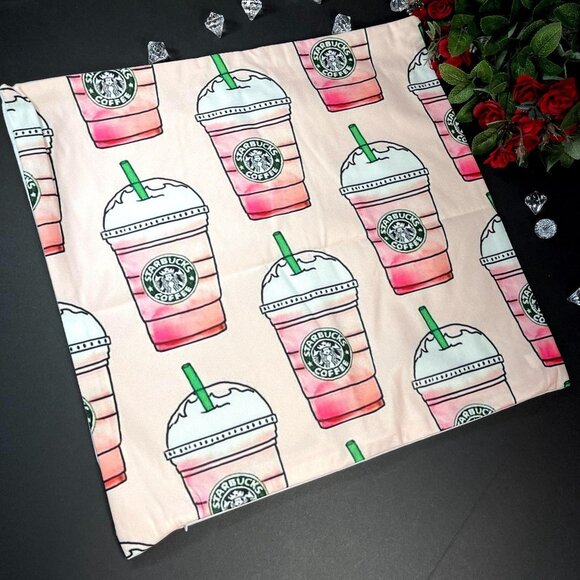 Coffee Pillow Strawberry Shake Accent Pillowcase Throw Cushion Cover Home Decor - Picture 2 of 11